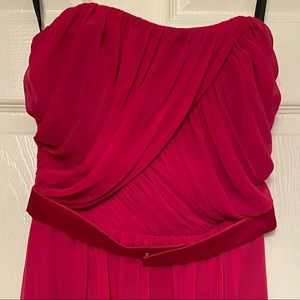 After Six “tutti-frutti” pink strapless cocktail dress